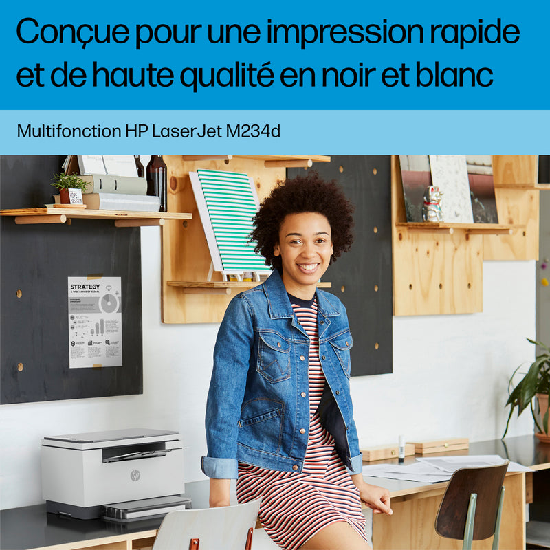 HP LaserJet M234d Multifunction Black and White Printer, Copier, Scanner; Duplex