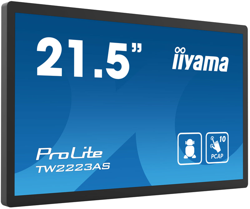 iiyama TW2223AS-B2 Dynamisch beeldscherm, 21,5" (54,6 cm) interactief plat paneel, wifi, 400 cd/m², Full HD, zwart, touchscreen, geïntegreerde processor, Android 12, 24/7
