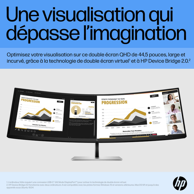 HP Écran incurvé DQHD E45c G5