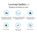 StarTech.com Etagère cantilever ventilée pour rack de serveur universel 2U 16 pouces - Etagère d'armoire serveur fixe - 22 kg