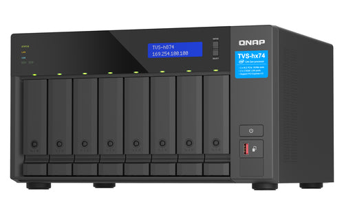 QNAP TVS-h874 NAS Tower Intel® Core™ i5 i5-12400 32 Go DDR4 0 To QuTS hero Noir