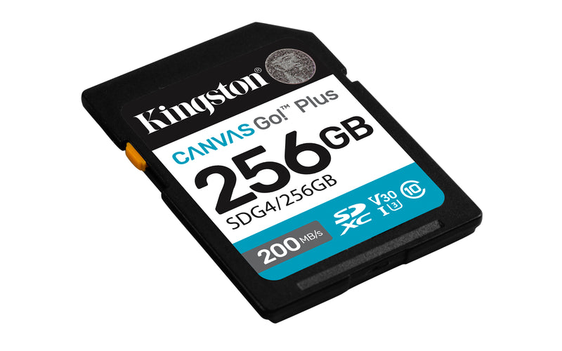 Kingston Technology Canvas Go! Plus 256 Go SDXC Canvas Go Plus Gen4 200 Mo/s C10 UHS-I U3 V30