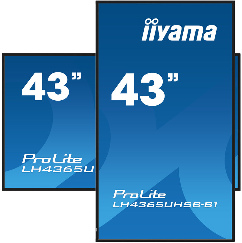 iiyama LH4365UHSB-B1 Kiosk-stijl 108 cm (42,5") LED Digital Signage Display, Wi-Fi, 800 cd/m², 4K Ultra HD, Zwart, Ingebouwde Android 11-processor, 24/7