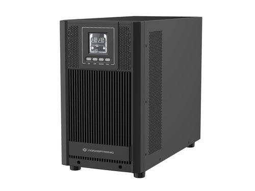 Conceptronic ZEUS52E3K Uninterruptible Power Supply, Double Conversion (Online), 3 kVA, 2700 W, 5 AC Outputs