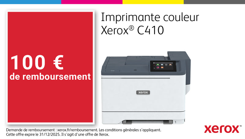 Xerox Imprimante recto verso A4 40 ppm C410, PS3 PCL5e/6, 2 magasins 251 feuilles