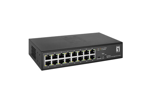 LevelOne GES-2216 Managed L2 Gigabit Ethernet (10/100/1000) Network Switch, Black