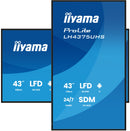 iiyama LH4375UHS-B2AG Digital Signage Display, 42,5" (108 cm) LCD-scherm, wifi, 500 cd/m², 4K Ultra HD, zwart, ingebouwde Android 11-processor, 24/7