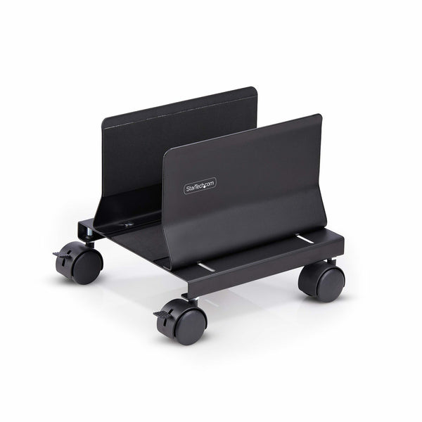 StarTech.com Mobile CPU Stand, Rolling PC Stand, 21kg Maximum Load, Rolling Desktop Computer Cart, Steel Cart, Adjustable Stand