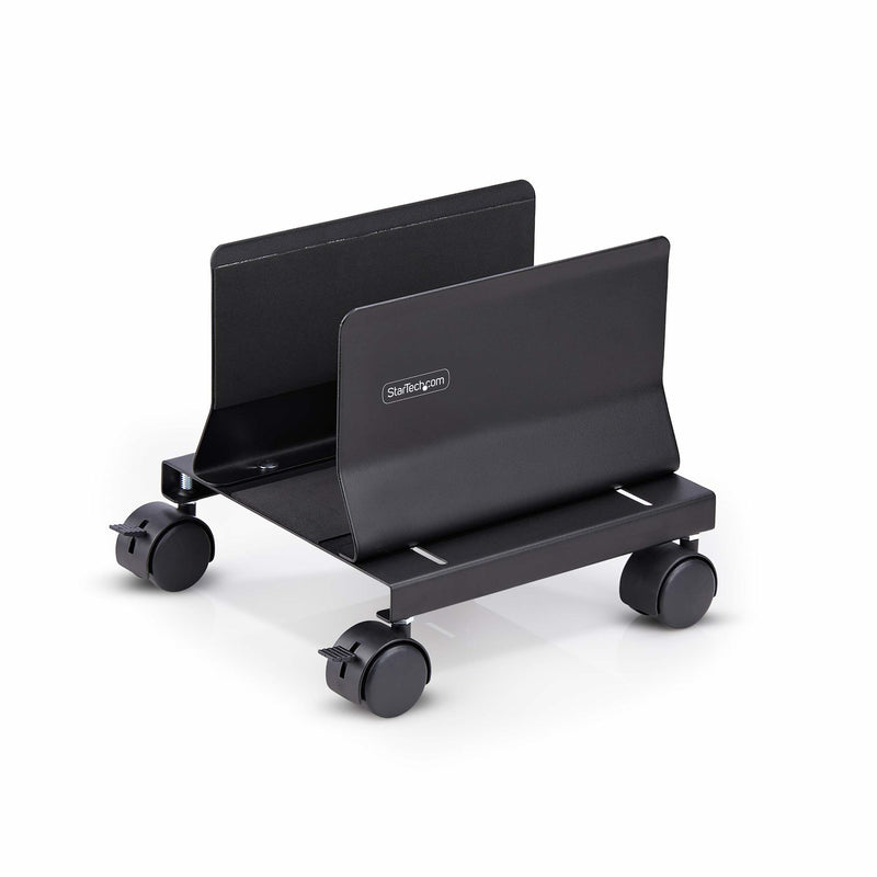 StarTech.com Mobile CPU Stand, Rolling PC Stand, 21kg Maximum Load, Rolling Desktop Computer Cart, Steel Cart, Adjustable Stand