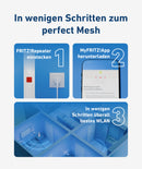 Mesh Set FRITZMESH SET 1600 2-PACK EDITION INTERNATIONAL Bi-bande (2,4 GHz / 5 GHz) Wi-Fi 6 (802.11ax) Rouge, Blanc Interne