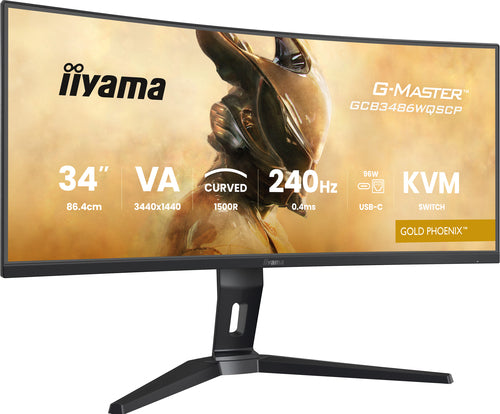 iiyama G-MASTER GCB3486WQSCP-B1 écran plat de PC 86,4 cm (34") 3440 x 1440 pixels UltraWide Quad HD Noir