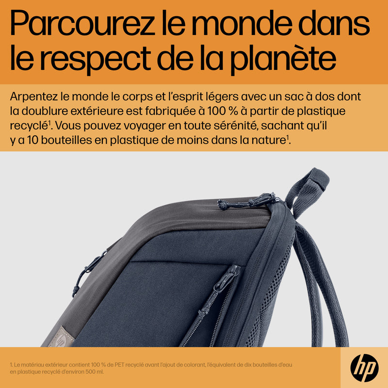 HP Sac à dos pour ordinateur portable 15,6 pouces Travel 18 litres (bleu nuit)