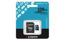 Kingston Technology Carte microSDXC Canvas Go Plus Gen4 200 Mo/s A2 U3 V30 128 Go + adaptateur