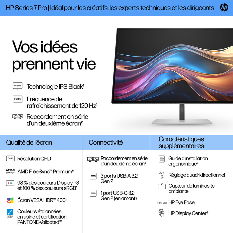 HP Series 7 Pro Écran QHD 27 pouces - 727pq