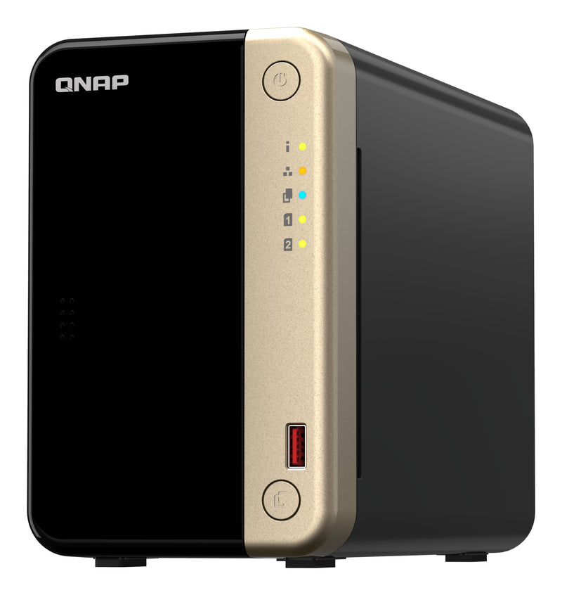 QNAP TS-264 NAS Tower Intel® Celeron® N5095 8 Go 0 To QNAP QTS Noir, Or