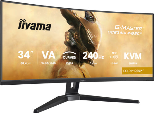 iiyama G-MASTER GCB3486WQSCP-B1 écran plat de PC 86,4 cm (34") 3440 x 1440 pixels UltraWide Quad HD Noir