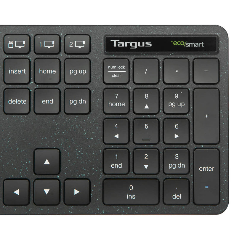Targus EcoSmart AKB873NO clavier Universel RF sans fil + Bluetooth QWERTY Nordique Noir