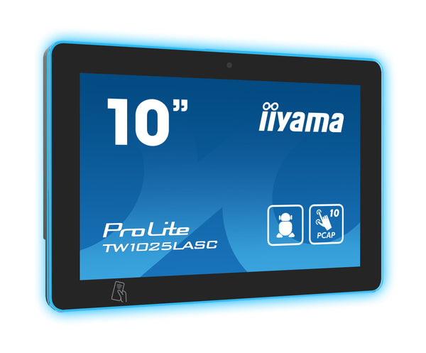 iiyama TW1025LASC-B1PNR 25,6 cm (10,1") vergaderruimtescherm, 1280 x 800 pixels LED, 802.11b, 802.11g, Wi-Fi 4 (802.11n), zwart plastic, Bluetooth