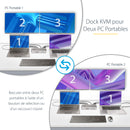 StarTech.com Docking Station KVM USB-C pour Deux PC Portables - Station d'Accueil DisplayPort 4K 60Hz pour 2 Moniteurs - Hub USB 5 Ports, GbE, Alimentation 90W/45W - Stations d'Accueil pour Ordinateur Portable