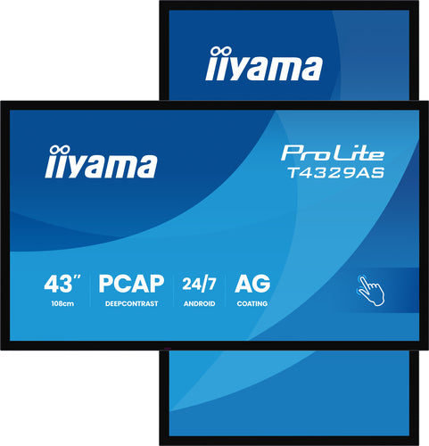 iiyama T4329AS-B1AG écran plat de PC 108 cm (42.5") 3840 x 2160 pixels 4K Ultra HD LED Écran tactile Noir