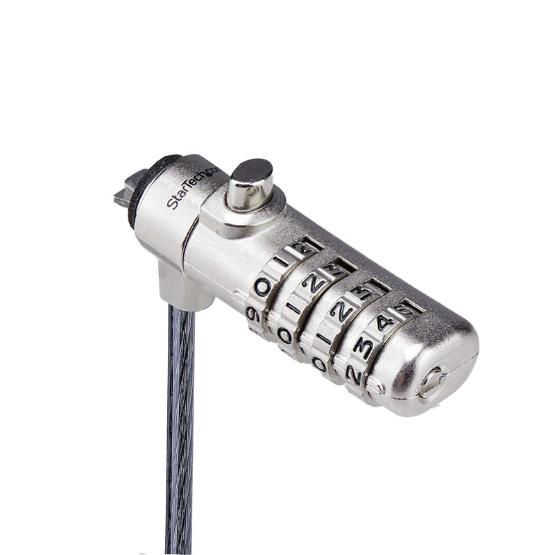 StarTech.com Antivol pour Ordinateur Portable Compatible Slot Noble Wedge ®, Câble de Verrouillage de 1,5m, Sécurité Antivol pour PC Portable, Câble en Acier Résistant aux Coupures, Combo Lock