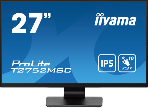 iiyama ProLite T2752MSC-B1 27" (68,6 cm) PC-flatpanelmonitor, 1920 x 1080 pixels Full HD LED-touchscreen, zwart