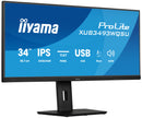 iiyama ProLite XUB3493WQSU-B6 86,4 cm (34") 3440 x 1440 pixels UltraWide Quad HD LED PC flatscreen monitor, zwart