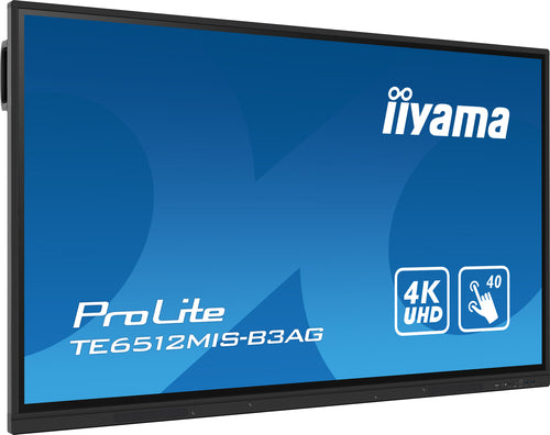 iiyama TE6512MIS-B3AG Kiosk-stijl 65" (165,1 cm) LCD Digital Signage Display, Wi-Fi, 400 cd/m², 4K Ultra HD, Zwart, Touchscreen, Geïntegreerde processor, Android 11, 24/7