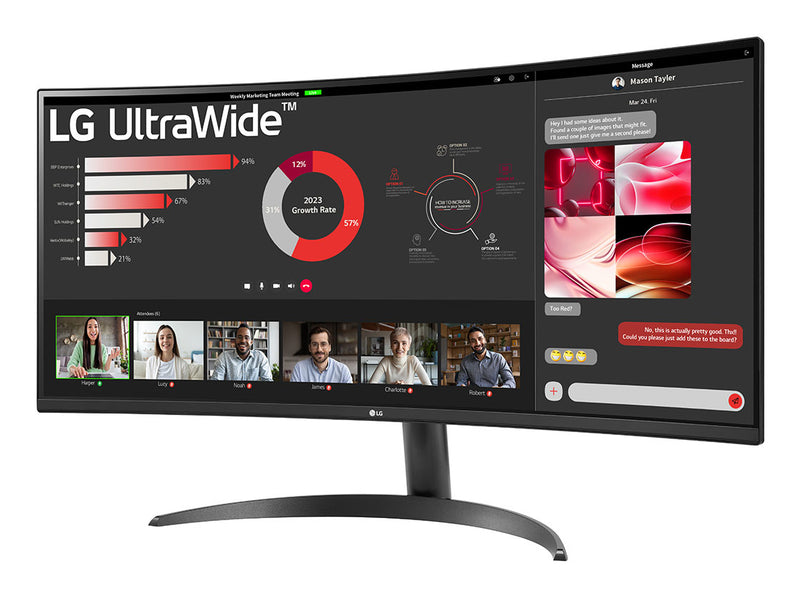 LG 34WR50QK-B écran plat de PC 86,4 cm (34") 3440 x 1440 pixels Wide Quad HD Noir