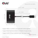 CLUB3D CSV-7400 répartiteur vidéo DisplayPort 4x DisplayPort