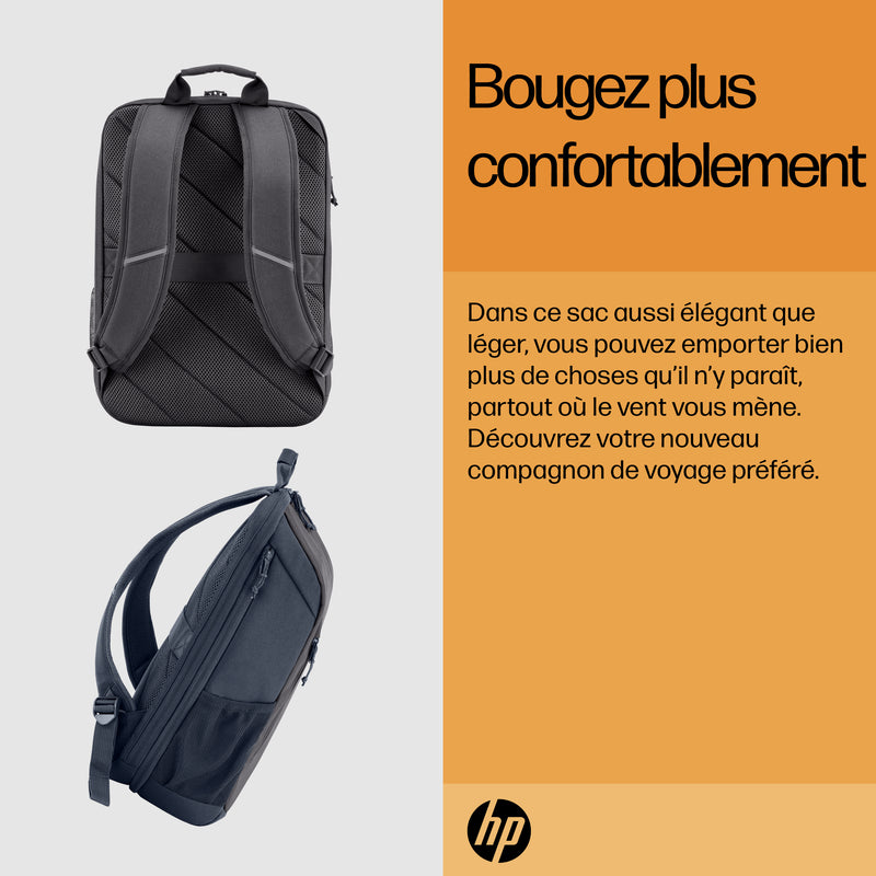 HP Sac à dos pour ordinateur portable 15,6 pouces Travel 18 litres (bleu nuit)