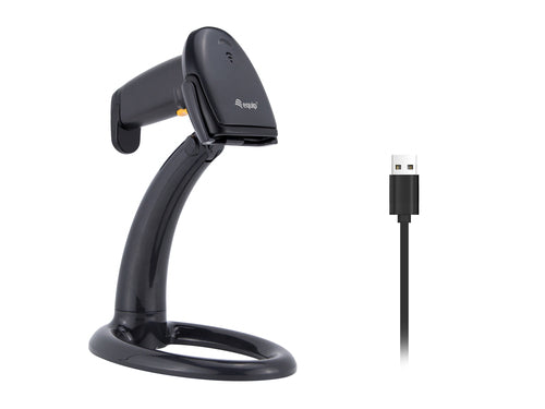 Equip 351020 Barcode Scanner, Portable 1D LED Barcode Scanner, Black