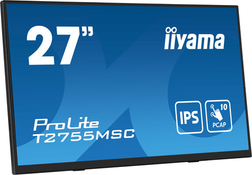 iiyama ProLite T2755MSC-B1 27" (68,6 cm) PC-flatpanelmonitor, 1920 x 1080 pixels Full HD LED-touchscreen, tafelmodel, zwart