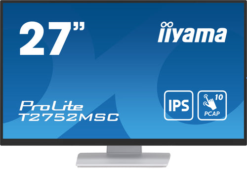 iiyama ProLite T2752MSC-W1 27" (68,6 cm) PC-flatscreenmonitor, 1920 x 1080 pixels Full HD LED-touchscreen, wit