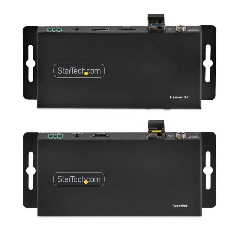 StarTech.com Kit Extender HDMI Fibre Optique - 4K60Hz jusqu'à 1km (Monomode) ou 300m (Multimode) Fibre optique LC, HDR, HDCP, Audio 3.5mm/RS232/Extender IR - Prolongateur/Extension HDMI - Kit Émetteur et Récepteur