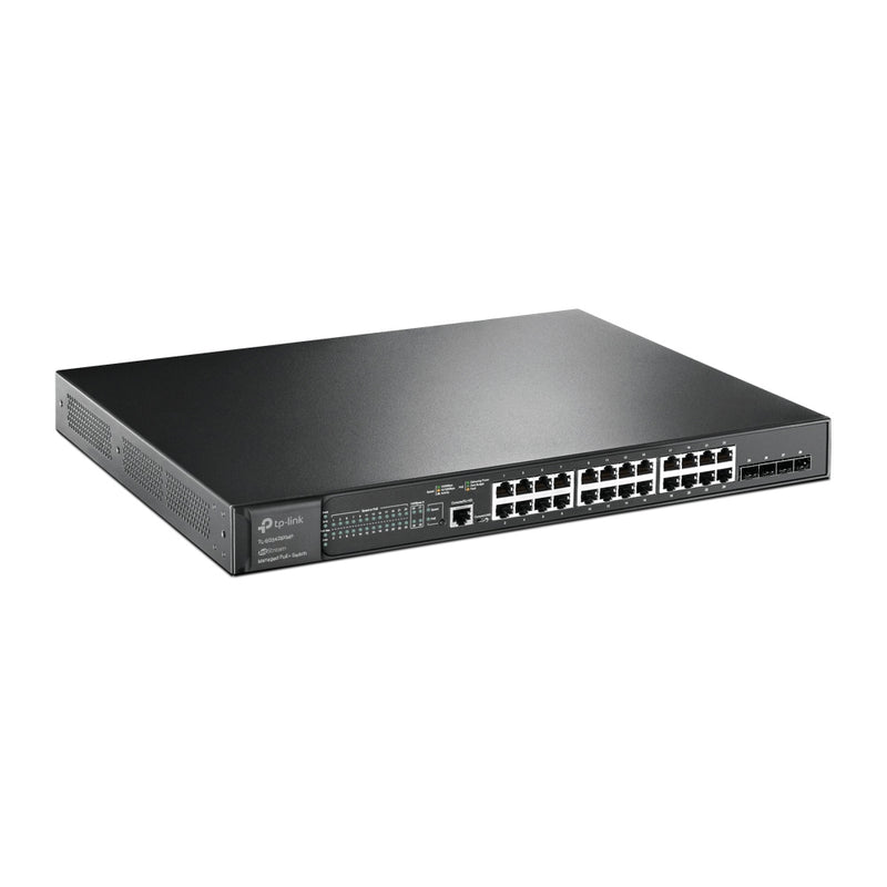 TP-Link JetStream TL-SG3428XMP Managed L2+ Gigabit Ethernet (10/100/1000) Network Switch, Ethernet Connection, Supports Power over Ethernet (PoE), 1U, Black