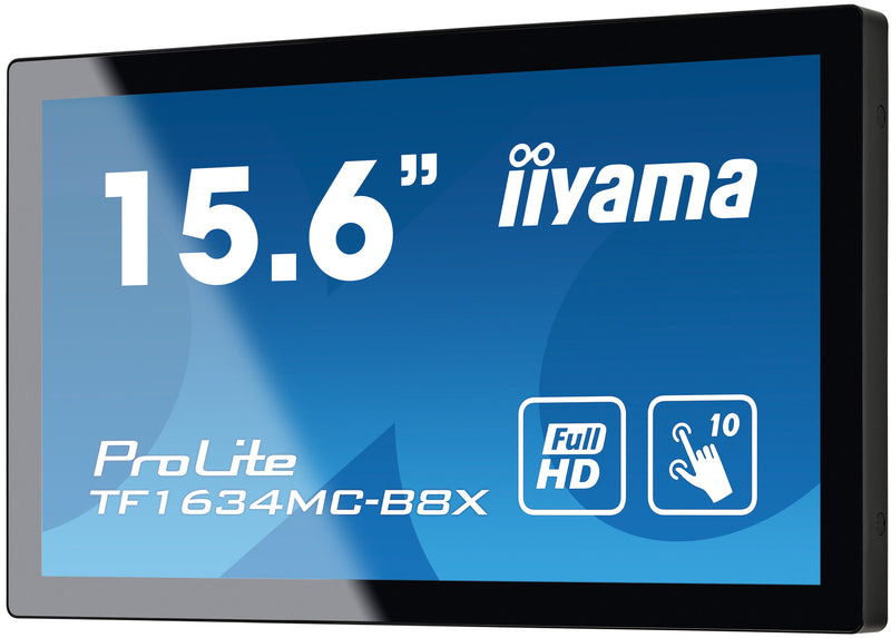 iiyama ProLite TF1634MC-B8X platte pc-monitor 39,6 cm (15.6") 1920 x 1080 Pixels Full HD LED-touchscreen Multi-user Zwart