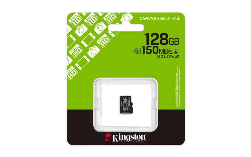 Kingston Technology 128GB micSDXC Canvas Select Plus Gen3 150R A1 (Adaptateur SD non inclus)