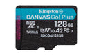 Kingston Technology Carte microSDXC Canvas Go Plus Gen4 200 Mo/s A2 U3 V30 128 Go + adaptateur