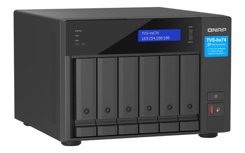 QNAP TVS-H674T-I5-32G NAS Tower storage server Intel® Core™ i5 i5-12400 32 GB DDR4 HDD QNAP QTS Black