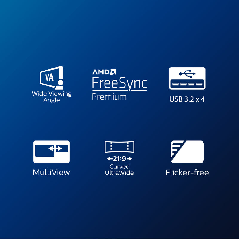 Philips E Line 346E2CUAE/00 écran plat de PC 86,4 cm (34") 3440 x 1440 pixels Wide Quad HD+ LCD Noir