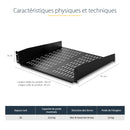 StarTech.com Etagère cantilever ventilée pour rack de serveur universel 2U 16 pouces - Etagère d'armoire serveur fixe - 22 kg