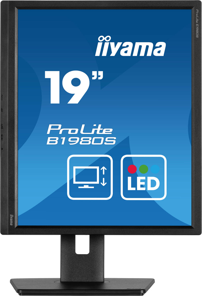iiyama ProLite B1980S-B1 48,3 cm (19") PC flatscreen monitor, 1280 x 1024 pixels, VGA, LED, Zwart