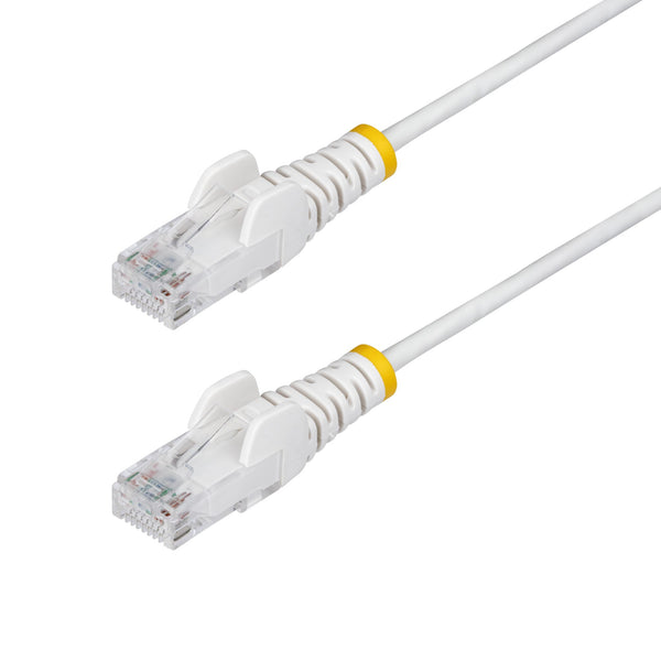 StarTech.com Câble Ethernet CAT6 Blanc Fin de 2m, Sans Accroc, 100W PoE, UTP, LSZH, Fil de Cuivre Pur 28AWG, Cordon Patch Réseau RJ45 avec Serre-Câble, Contrôlé Fluke