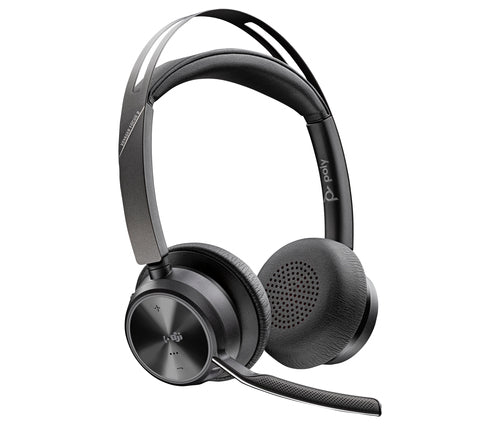 Poly Micro-casque Voyager Focus 2 USB-C-C certifié Microsoft Teams + adaptateur USB-C/A +base de chargement
