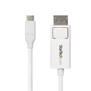 StarTech.com Câble USB-C vers DisplayPort 1.2 de 2m 4K 60Hz, Câble Adaptateur Bidirectionnel DP vers USB-C / USB-C vers DP Réversible, Compatible Thunderbolt, Blanc