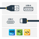 StarTech.com Câble de Charge USB-A vers USB-C de 2m, Charge et Synchronisation, 3A, USB 2.0, Certifié USB-IF - Cordon de Charge USB