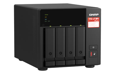 QNAP TS-473A NAS Tower Ryzen Embedded V1500B 8 Go DDR4 0 To QNAP Turbo System Noir