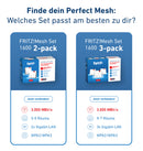 Mesh Set FRITZMESH SET 1600 3-PACK EDITION INTERNATIONAL Bi-bande (2,4 GHz / 5 GHz) Wi-Fi 6 (802.11ax) Rouge, Blanc Interne