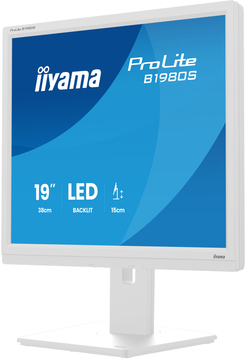 iiyama ProLite B1980S-W1 écran plat de PC 48,3 cm (19") 1280 x 1024 pixels SVGA LED Blanc
